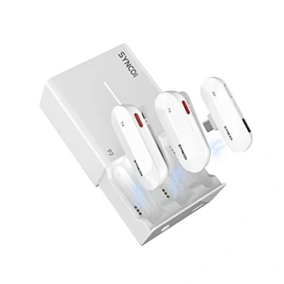Imagen de SYNCO Micrófono Inalámbrico Móvil, P2T【Type C】 Wireless Micro de Solapa 2,4 GHz con Funda Carga Plug &amp; Play Compatible Smartphone Tablet,