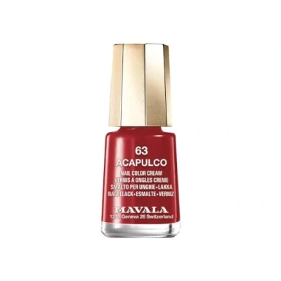 Imagen de MAVALA Mini Colors Acapulco 63 5 ml, Esmalte de Uñas Pequeño, Color Rojo Oscuro, Minimiza la Evaporación, Formulados con Ingredientes Seleccionados, Práctico para Llevar