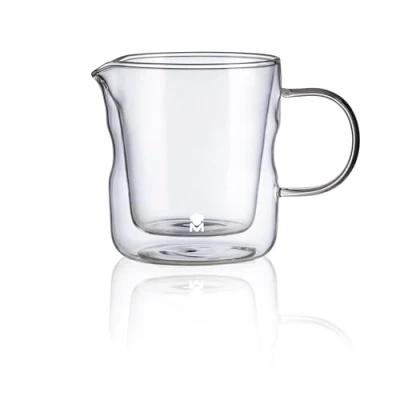 Imagen de MasterPRO Foodies Mixology Tarro de Leche 440ml Fabricado en Resistente Vidrio Borosilicato Alto Doble Pared útil Para Uso Diario Apto Microondas