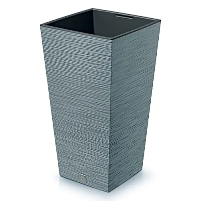 Imagen de Macetero color cemento, con depósito, colección FURU, de 29,5 x 55 cm, capacidad 14 L.