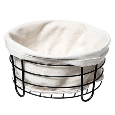 Imagen de Cesta de acero 25 cm beige y negra
