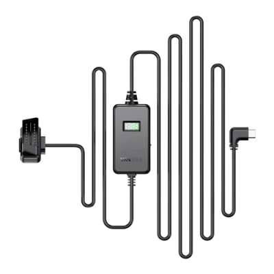 Imagen de VANTRUE USB C Pantalla OBD cableado con 3 Niveles para Todas Las cámaras Vantrue, protección de bajo Voltaje 11.6V/12V/12.4V, 23.6V/24V/24.4V, monitoreo estacionamiento 24 Horas, Metros