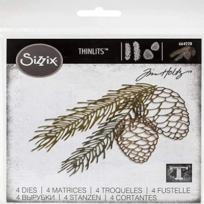 Imagen de Set de Troqueles Thinlits 664228 4 pzas Rama Pino by Tim Holtz