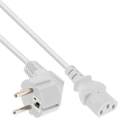 Imagen de InLine 16651W Cable de transmisión Blanco 1 m C13 acoplador CEE7/16 Cables eléctricos (1 m, Male Connector/Female Connector, acoplador, CEE7/16, Blanc)