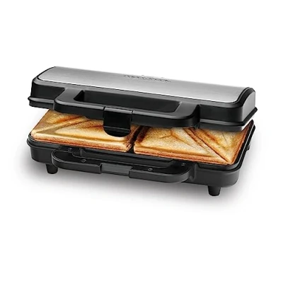 Imagen de Sandwichera para tostadas extra grandes y/o rebanadas americanas XXL 900 Watts Color plata y negro PC TA 1092