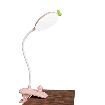 Imagen de HHKQ Lampara Escritorio con Flexo Pinza, Luz de Lectura Ajuste Flexible 360 Control Táctil 3 Modos Niveles Brillo Libros Cama Recargable USB para Infantil,Rosado