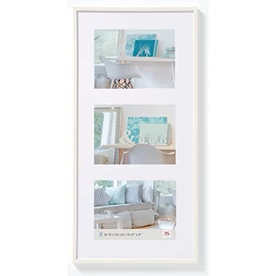 Imagen de walther design KV338W New Lifestyle marco de fotos plástico, 3 13x18 cm, blanco