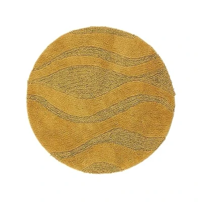 Imagen de RugVista Alfombrilla de Baño Breeze, ∅ 70 cm, Redonda, Pelo Medio, Antideslizante, Moderna, Lavable a máquina hasta 30C, 100% Algodón, Amarillo