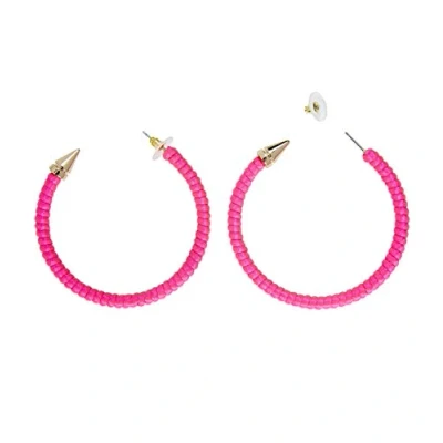 Imagen de WIDMANN 03529 Par De Pendientes para Mujer Adulta, Años 80, Discoteca, Neón, Carnaval, Fiestas Temáticas, Color Rosa Fluorescente