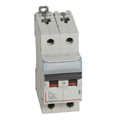 Imagen de Legrand 407803E, Interruptor Automático Magneto Térmico, 2P, 32A, Curva C, 10 kA, 2 módulo, DX3