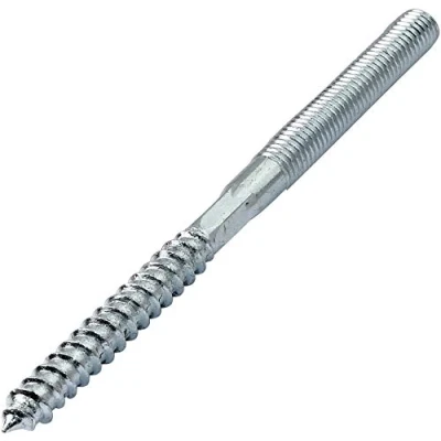 Imagen de AERZETIX Juego de 10 Tornillo doble rosca Espárrago Punta atornillar Metal/Madera con o sin taco Ø8x120mm Acero galvanizado Color plata C44774