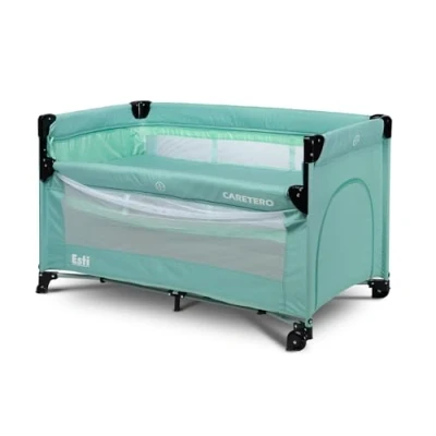 Imagen de CARETERO Esti Cuna de Viaje con colchón 120x60 cm Plegable para bebés hasta 15 kg Desde el Nacimiento los 4 años Incluye Bolsa Transporte Menta