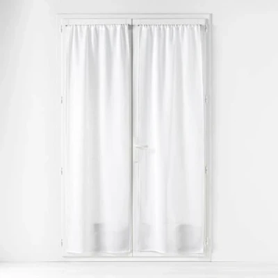Imagen de Douceur d&#039;Intérieur Haltona, Visillos de Ojales (2 x 70 200 cm) Blanco, Efecto Lino Tejido