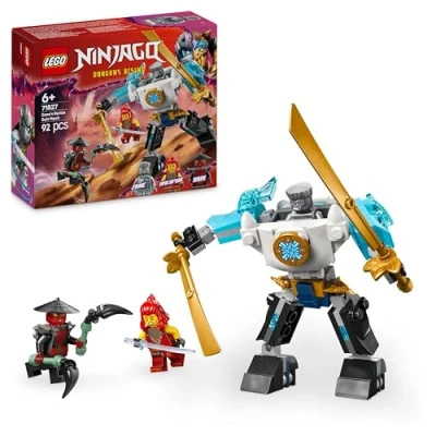 Imagen de LEGO Ninjago Armadura Robótica de Combate Zane, Juego Ninja con 3 Minifiguras y Catanas Juguete, Figura Articulada El Renacer los Dragones, Regalo para Niños Niñas 6 Años o Más 71827