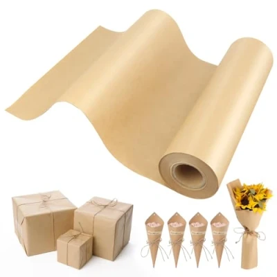 Imagen de Papel Kraft Rollo, MXTIMWAN de Regalo Rollo Cartulina Marrón, Navidad Regalo, 30cm*30m Embalaje para Envolver Regalos, Artesanía
