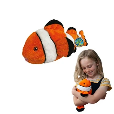Imagen de EcoBuddiez Pez Payaso de Deluxebase. Peluche Mediano 30 cm elaborado con Botellas plástico recicladas. Lindo ecológico Forma animalito para niños pequeños.