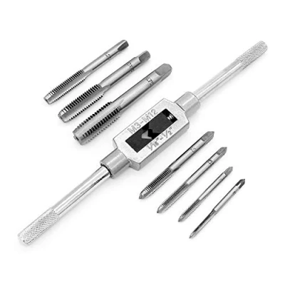 Imagen de DingGreat juego de 8 machos roscar, roscar manual, (M3/4/5/6/8/10/12), Métrico Tap Llave Grifo Ajustable