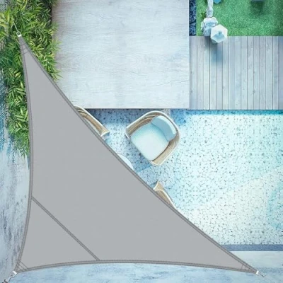 Imagen de LOVE STORY Toldo Vela de Sombra 4x4x5.65m Triangular Toldos Impermeable Protección Rayos UV para Exteriores Terraza Balcon Patio Jardín，Gris