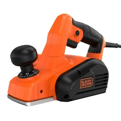 Imagen de BLACK+DECKER BEW712 QS Cepillo Eléctrico, Potencia de 710 W, Ancho Corte 82 mm, Profundidad 2 Bolsa Recolectora y Adaptador Aspiración