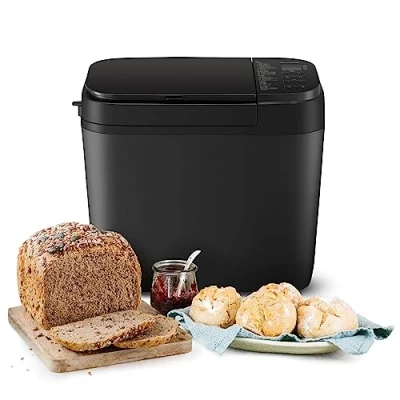 Imagen de Panasonic SD R2530 Panificadora Automática con Dispensador, 850 W, Sensor de Temperatura, Temporizador Digital 13H, 30 Programas, Negro