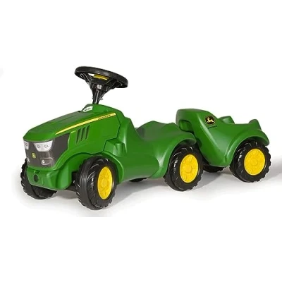 Imagen de Rolly Toys Minitrac John Deere 6150R con remolque rollyMinitrac (remolque basculante, compartimento de almacenamiento bajo el capó, volante bocina, para niños a partir 1,5 años)