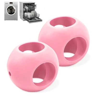 Imagen de Bolas magnéticas anticalcáreas Juego de 2 Lavavajillas y lavadoras lavado, protección la piedra caliza sin detergentes Ropa vajilla impecables Color rosa