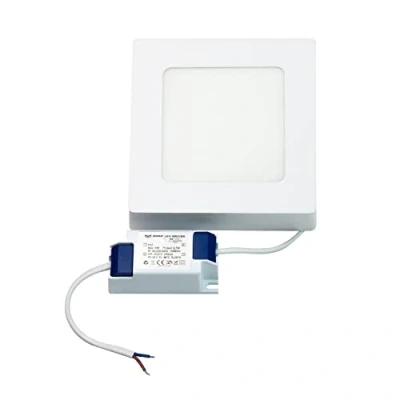Imagen de Popp® Plafon LED cuadrado PRO superficie para techo y pared IP20 LUMILEDS No Flicker aluminio Blanco (7W, Luz neutra 4000K)