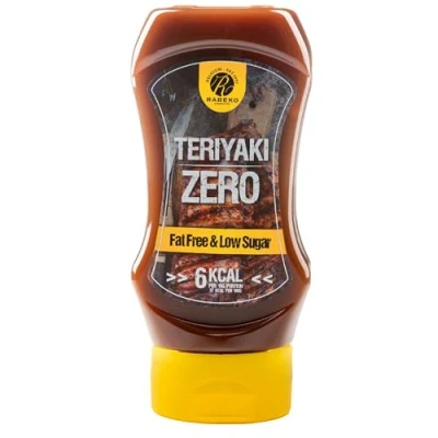 Imagen de Salsa Rabeko Zero Teriyaki, 1 x 350ml sin azúcar y baja en grasas productos saludables bajos carbohidratos con menos calorías para ensaladas, patatas fritas,