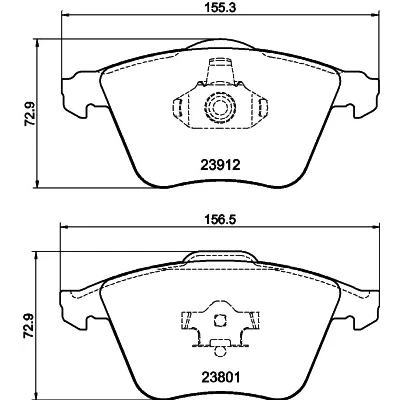 Imagen de HELLA 8DB 355 012 281 Juego de pastillas freno no preparado para indicador desgaste VOLVO: S40 II, V40 Hatchback, V50, FORD: Focus 2
