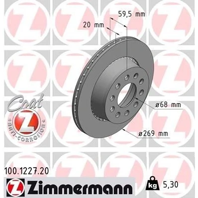 Imagen de Disco de freno ZIMMERMANN 100.1227.20