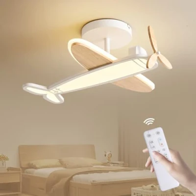 Imagen de Epochglo Lámpara de Techo LED Regulable Para Habitación Infantil 40 W, Con Mando a Distancia 3000 K 6500 K, Moderna Luz Avión, Dormitorio