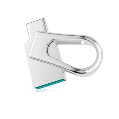 Imagen de Tipo C Memoria USB 64GB, RAOYI Metal Mini Pendrive 3.0 OTG 2 en 1 Flash Drive Impermeable de Alta Velocidad, 64GB para Móviles, MacBook, Tablet, Huawei, Xiaomi, Samsung, Plata
