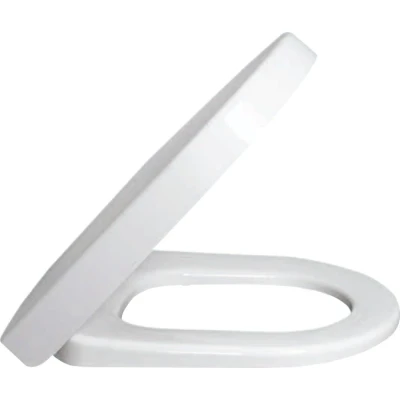Imagen de Villeroy &amp; Boch ViCare, asiento para inodoro sin barreras, blanco alpino con cierre automático, extraíble, aro de Duroplast resistente Tapa diseño en D Pieza recambio original