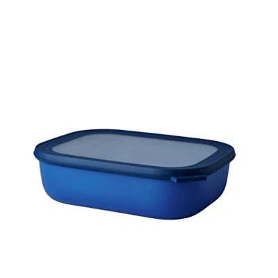 Imagen de Mepal Multi Bowl Cirqula Rectangular Recipientes para Alimentos con Tapa Adecuado como Fiambrera Hermética Frigorífico, Microondas y Congelador Tapers Comida 2000 ml Vivid blue