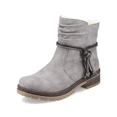 Imagen de Rieker Mujer Botines Y7463, señora Botines,Botas,Medias Botas,botín,Plano,Gris (Grau / 40),36 EU 3.5 UK