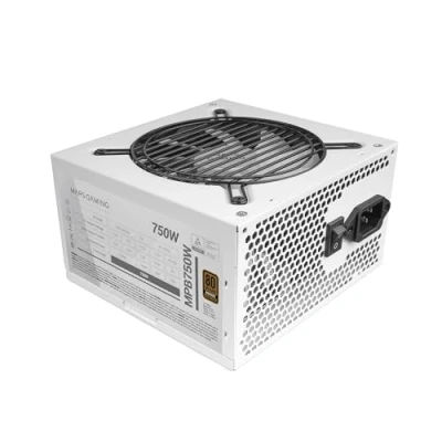Imagen de MARSGAMING MPB750, Fuente Alimentación PC 750W ATX, 6 Años Garantía, 80Plus Bronze 230V EU, 90% Eficiencia, Ventilador FDB 120mm con Tecnología AI RPM y Sistema Antivibración, Blanco