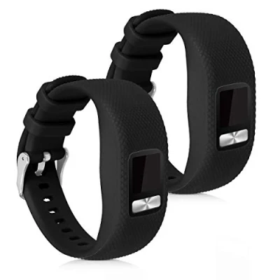 Imagen de kwmobile Pulsera Compatible con Garmin Vivofit 4 Correa 2X Correas de Silicona Flexible Tamaño Ajustable