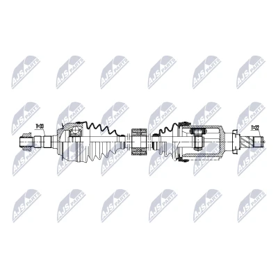 Imagen de NTY NPW DW 057 Árbol de Transmisión Eje delantero, derecha 958mm 86mm automática CHEVROLET: Cruze Berlina