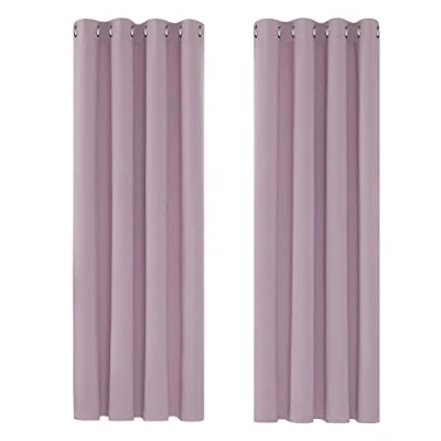 Imagen de Deconovo Cortinas Opacas 2 Piezas para Dormitorio Salón Modernas, Aislantes Térmicas y Reducción de Ruido, EcolóGicas Certificadas,117 x 183 cm Rosa Claro