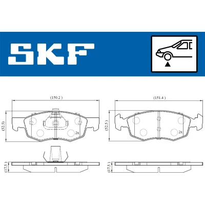 Imagen de SKF VKBP 80618 Juego de pastillas freno no preparado para indicador desgaste