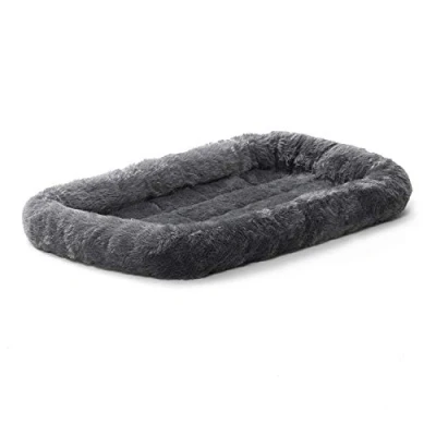 Imagen de MidWest Homes for Pets modelo 40222 GY cama para perros con cabezal, longitud de 55,88 cm, y gatos cómodo adecuado razas pequeñas, color gris
