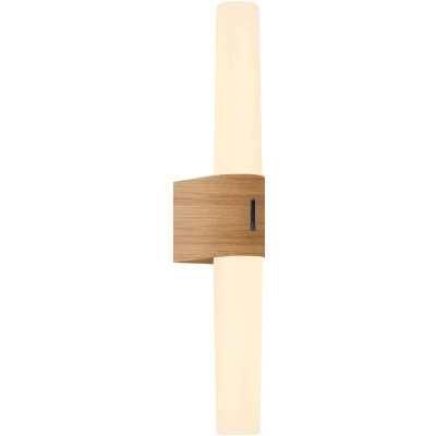 Imagen de Nordlux Aplique LED baño Helva Double Basic detalle madera