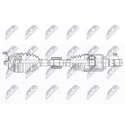 Imagen de NTY NPW BM 170 Árbol de transmisión Eje delantero, izquierda 505 Caja cambios manual, 6 marchas MINI: Cabrio