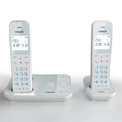 Imagen de VTech XS1051 teléfono inalámbrico de Dos teléfonos con contestador, DECT inalámbrico, detección Llamadas/función Llamada inalámbrica, Amplificador Volumen, función Manos Libres