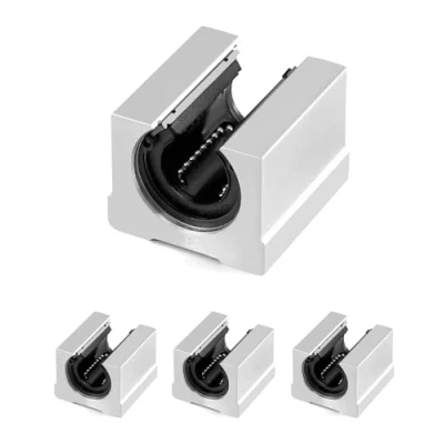 Imagen de QWORK® SBR20UU Abierto lineal de rodamiento movimiento, bloque deslizante bolas CNC para 20mm eje/Rod Impresora 3D, máquina grabado, 4 piezas