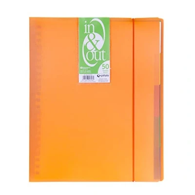 Imagen de Grafoplás 39425052－Carpeta fundas extraibles, tamaño A4, color naranja, 50