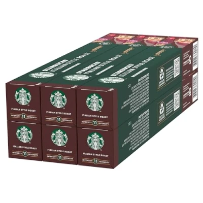 Imagen de STARBUCKS Italian Style Roast de Nespresso, Cápsulas Café Tueste Intenso 6 x 10 (60 Cápsulas)