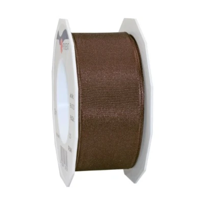 Imagen de PRÄSENT cinta embalar DREAM con borde de alambre marrón, 20 m colores para regalos, 40 mm ancho, envolver decoraciones, manualidades y aplicaciones