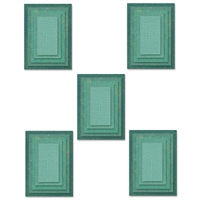 Imagen de Sizzix Framelits 665433 Juego de Troqueles (25 Unidades, diseño Azulejos Apilados, rectángulos), Multicolor, Talla única