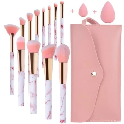 Imagen de Brochas de Maquillaje Start Makers 12 Set para corrector base Colorete Sombra ojos, Pinceles con estuche